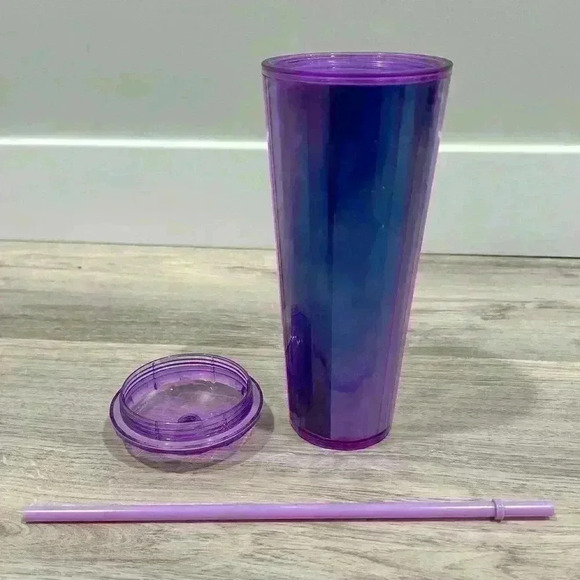 Starbucks Summer 2022 Purple Blue Kaleidoscope Dome Cold Cup Straw Tumbler 24oz - Picture 6 of 7